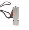 c2 PCS Emergency Whistles with Lanyard Double Tubes Outdoor Whistle for Camping Hiking; Sliver