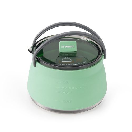 Silicone folding kettle portable wild camping outdoor open fire coffee tea cassette cooker cookware