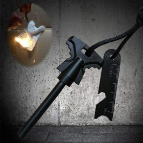 caFire Starter Flint Steel Striker Ferro Rod Waterproof Firesteel Camping Lighter (default: default)